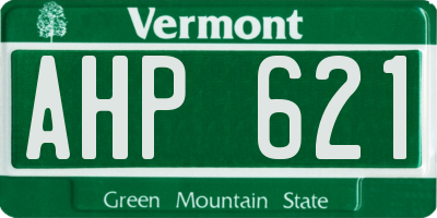 VT license plate AHP621