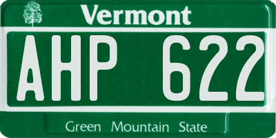 VT license plate AHP622