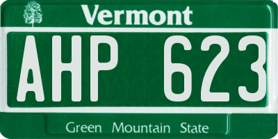 VT license plate AHP623
