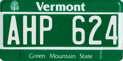 VT license plate AHP624