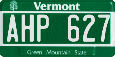 VT license plate AHP627