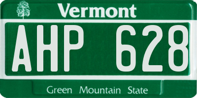 VT license plate AHP628