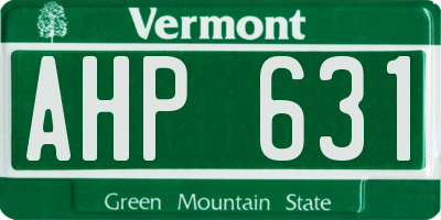 VT license plate AHP631