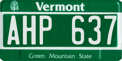 VT license plate AHP637