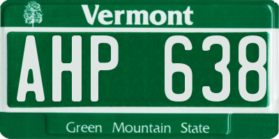 VT license plate AHP638