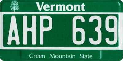 VT license plate AHP639