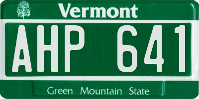 VT license plate AHP641