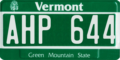 VT license plate AHP644
