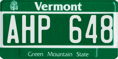 VT license plate AHP648