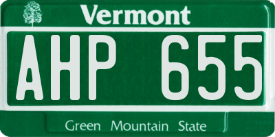 VT license plate AHP655
