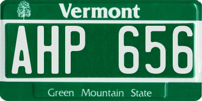 VT license plate AHP656