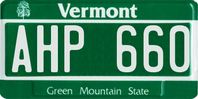 VT license plate AHP660