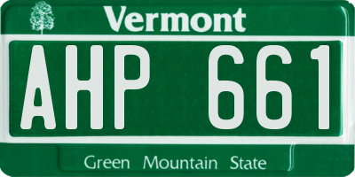 VT license plate AHP661