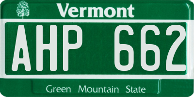 VT license plate AHP662