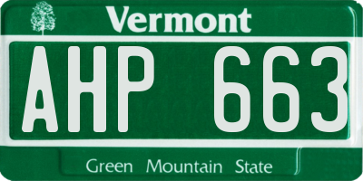 VT license plate AHP663
