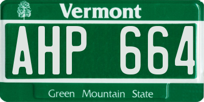 VT license plate AHP664