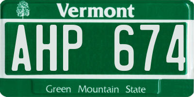 VT license plate AHP674
