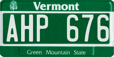VT license plate AHP676