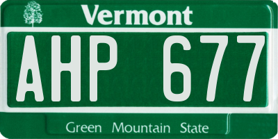 VT license plate AHP677