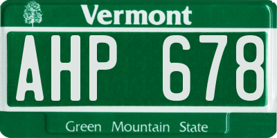 VT license plate AHP678