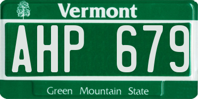 VT license plate AHP679