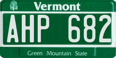 VT license plate AHP682