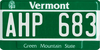 VT license plate AHP683
