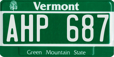 VT license plate AHP687