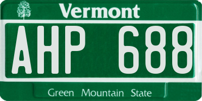 VT license plate AHP688