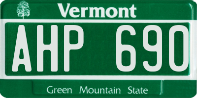 VT license plate AHP690