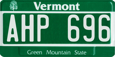 VT license plate AHP696