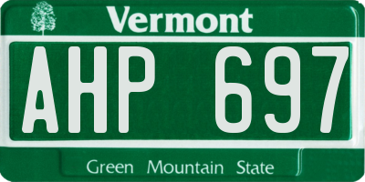 VT license plate AHP697
