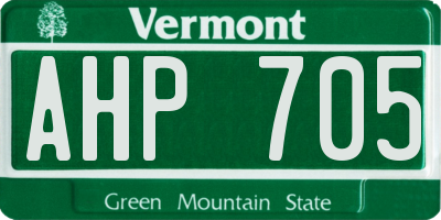 VT license plate AHP705