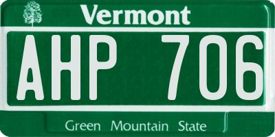 VT license plate AHP706
