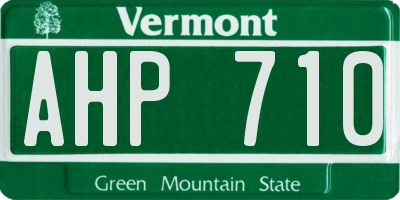 VT license plate AHP710