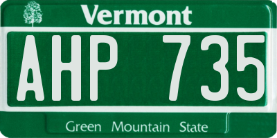 VT license plate AHP735