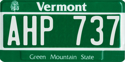 VT license plate AHP737