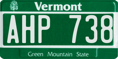 VT license plate AHP738