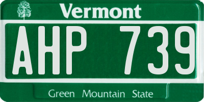 VT license plate AHP739