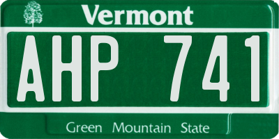VT license plate AHP741