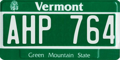 VT license plate AHP764