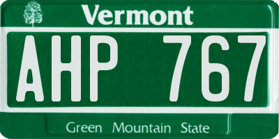 VT license plate AHP767