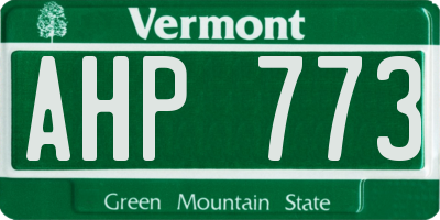 VT license plate AHP773