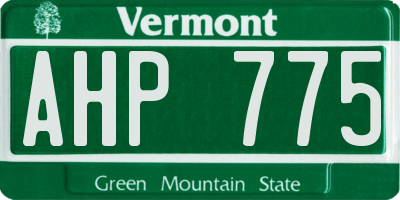 VT license plate AHP775