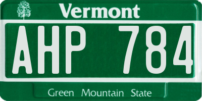 VT license plate AHP784
