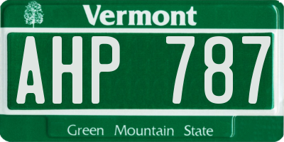 VT license plate AHP787