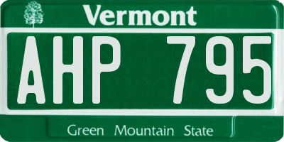 VT license plate AHP795