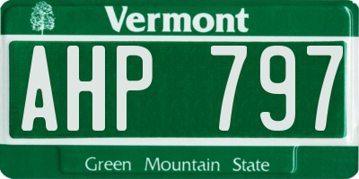VT license plate AHP797
