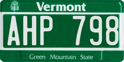 VT license plate AHP798
