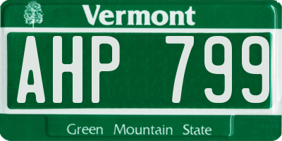 VT license plate AHP799